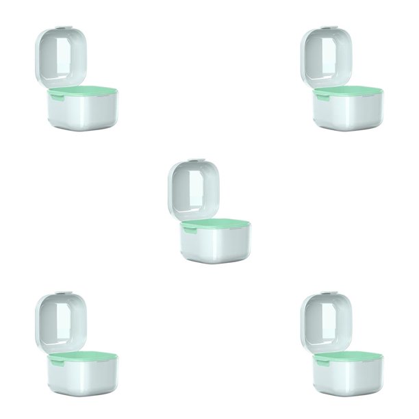 Kearding Estuche protector bucal Caja de almacenamiento de postizos Contenedor lavable Blanco Blanco 5piezas Kearding CBP252191