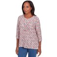 thumbnail image 3 of Alfred Dunner Womens Diagonal Space Dye Top With Necklace, 3 of 4