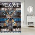 thumbnail image 2 of Manfei Ocean Paddle Anchor Shower Curtain 72Wx78L,Vintage Lake House Bath Curtain,Blue Gray, 2 of 6