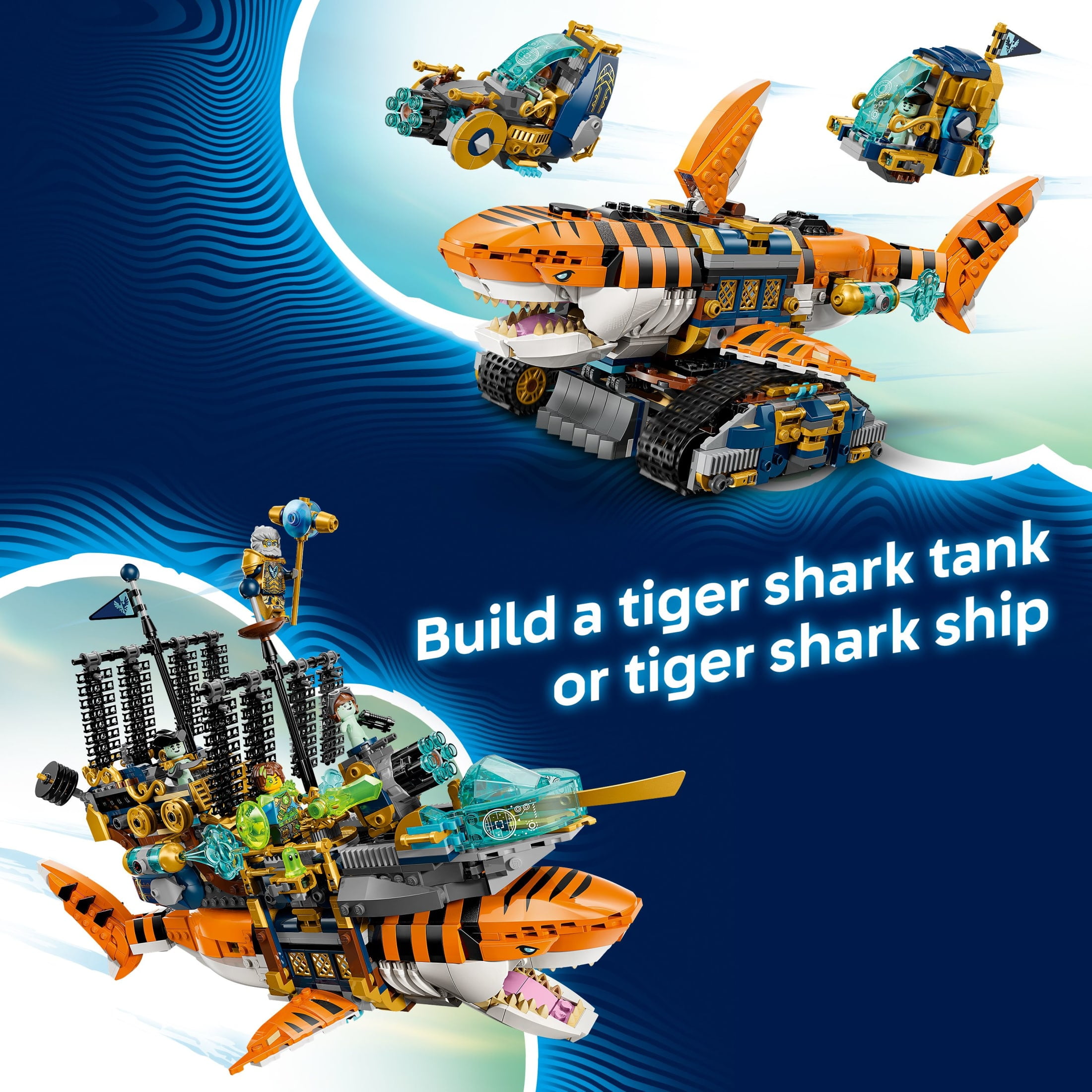 LEGO, DreamZzz Tiger Shark Tank Building Toy, 71515, 2 Build