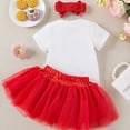 thumbnail image 4 of Utlike Baby Girls 1St Birthday Outfit Set Girl Short Sleeve Romper + Tutu Skirt & Hair Bow Cute Photoshoot Party Dress Summer Cottonblend Fashion Trend Outfits For Girls Size 18 Months-24 Months, 4 of 5