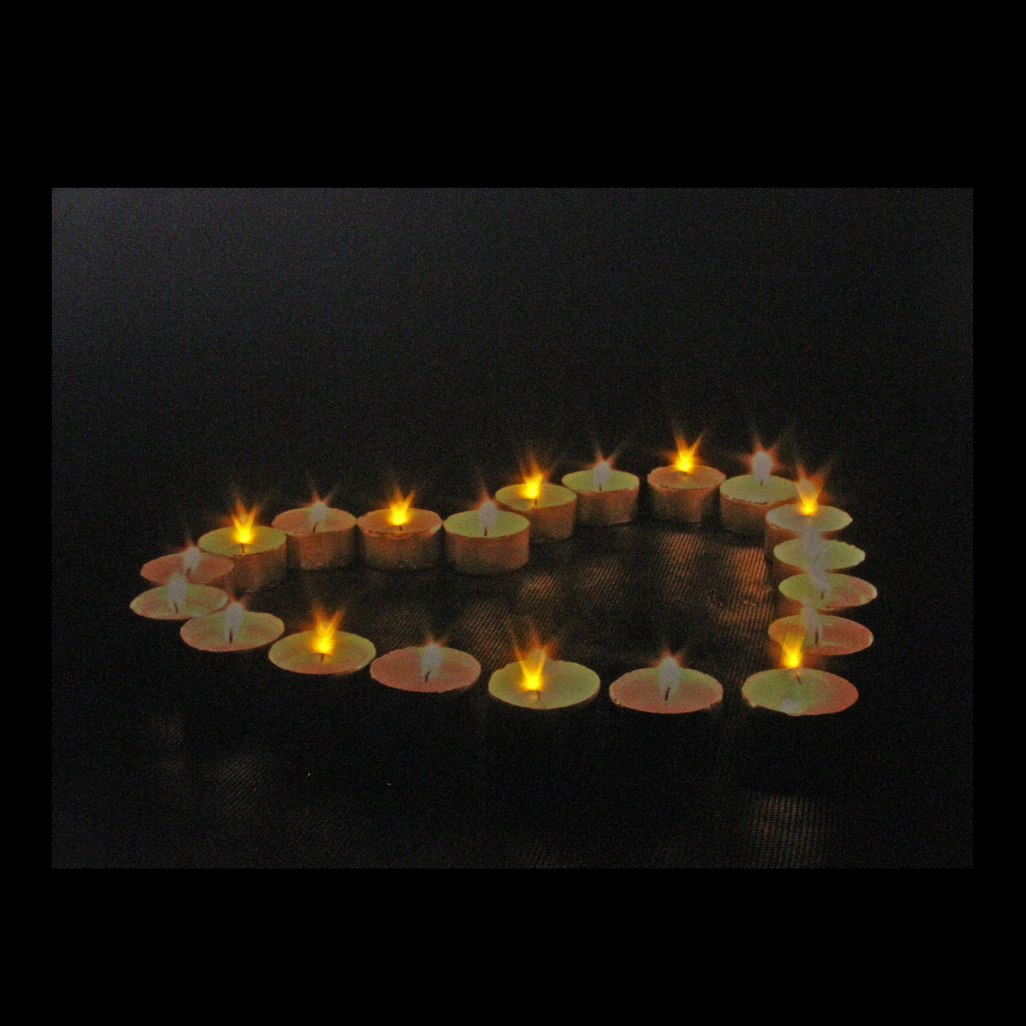 LED Lighted Flickering Heart-Shaped Candles Canvas Wall Art 11.75" x 15.75"