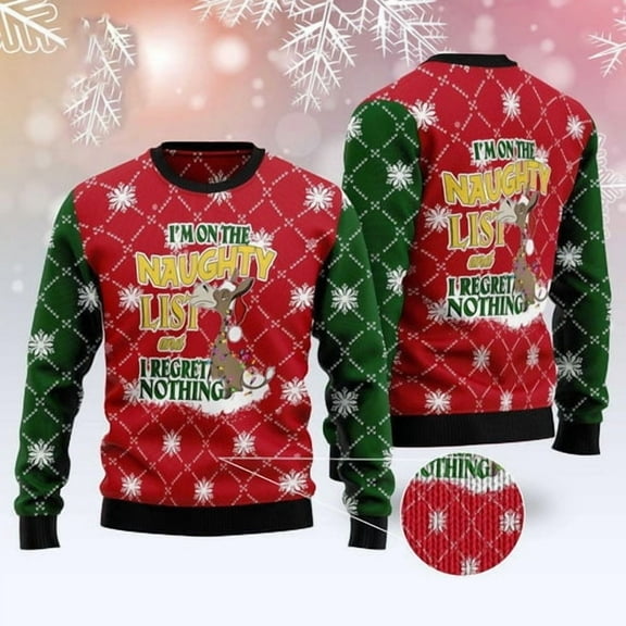 Donkey Naughty List 3D Christmas Sweater, Funny Xmas Sweater, Sweater Xmas