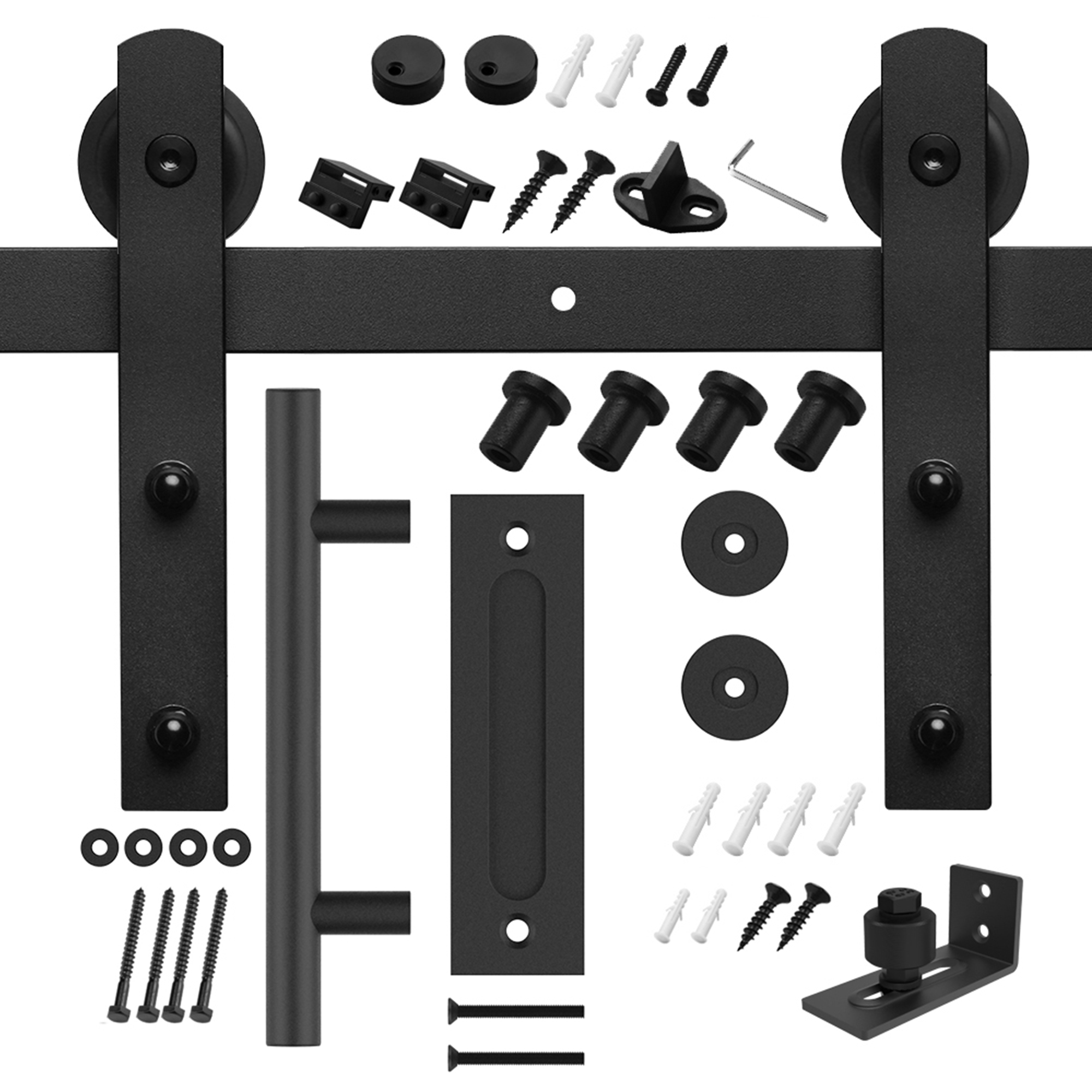 Buy Homlux 5ft Sliding Single Barn Door Hardware Kit, Black (I Style