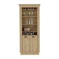 thumbnail image 6 of Depot E-Shop Gale 2-Door Bar Cabinet with 5 Shelves, Built-in Bottle Storage and Glass Rack, Macadamia, 6 of 7