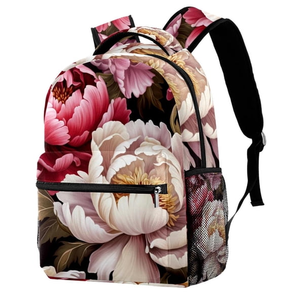 Peony Backpack Lightweight Bookbag Travel Rucksack Laptop Daypack for Women Men