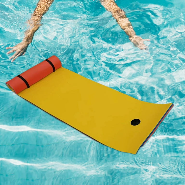 Water Floating Mat Floating Pad Blanket Water Recreation XPE Foam Unsinkable Floating Floats Mattress for Lake River Pool Yellow Blue Red