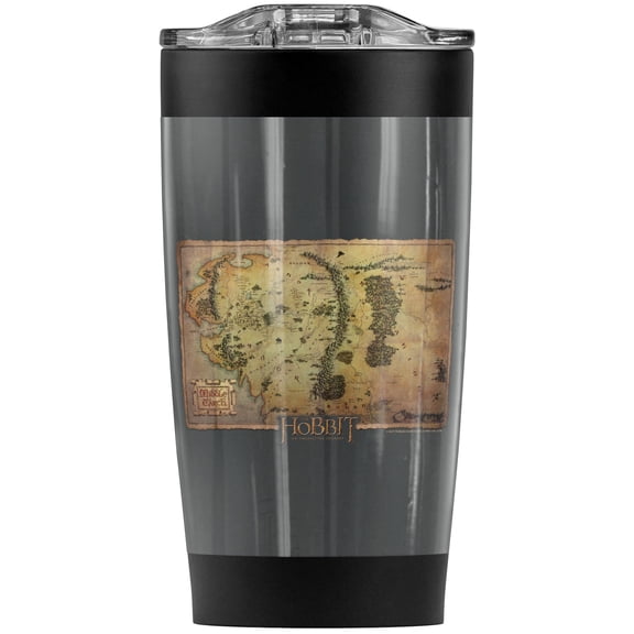 The Hobbit/Middle Earth Map Stainless Steel Tumbler 20 oz Coffee Travel Mug/Cup, Vacuum Insulated & Double Wall with Leakproof Sliding Lid | Great for Hot Drinks and Cold Beverages