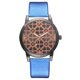 thumbnail image 1 of Reloj de pulsera de cuarzo de aleación con correa de PU para mujer, reloj de pulsera con esfera redonda y diamantes de imitación (azul), 1 of 3