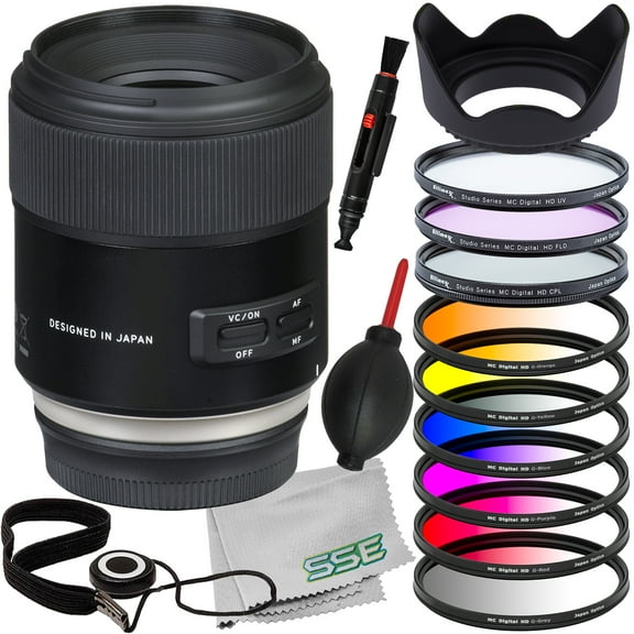 Ultimaxx Essential Tamron SP 45mm f/1.8 Di VC USD Lens Bundle (F-Mount) - Includes: 6PC Gradual Color Filter Kit, Protective 3PC Filter Kit & More (17pc Bundle)