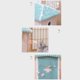 thumbnail image 2 of Cama para casa de gatos, cojín extraíble suave y cálido, cama cueva para mascotas con forma cuadrada para perros, conejos, cortina verde lima, 2 of 7
