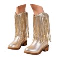 thumbnail image 5 of KPOPLK Girls Knee High Boots Back Zipper Tall Riding Boots Waterproof Fall Winter Dress Shoes for Toddler Little Kid Big Kid(12.5,Gold), 5 of 9