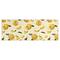 Yellow Lemon Fruit Slices White Pattern Kitchen Rug Mat,Kitchen Runner Rugs Non Skid Washable,Decorative Kitchen Floor Mats for Kitchen,Sink,Laundry,17"X47"