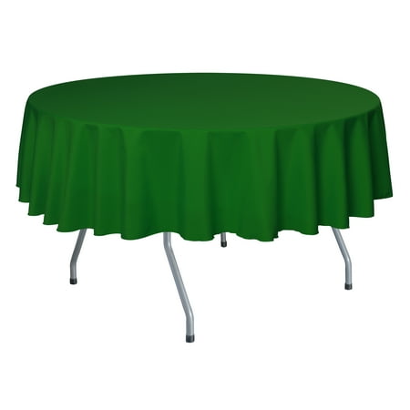

Ultimate Textile (5 Pack) 60-Inch Round Polyester Linen Tablecloth - for Wedding Restaurant or Banquet use Emerald Green