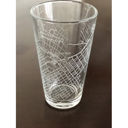 16 oz Pint Beer Glass Urban City Map Key West Florida