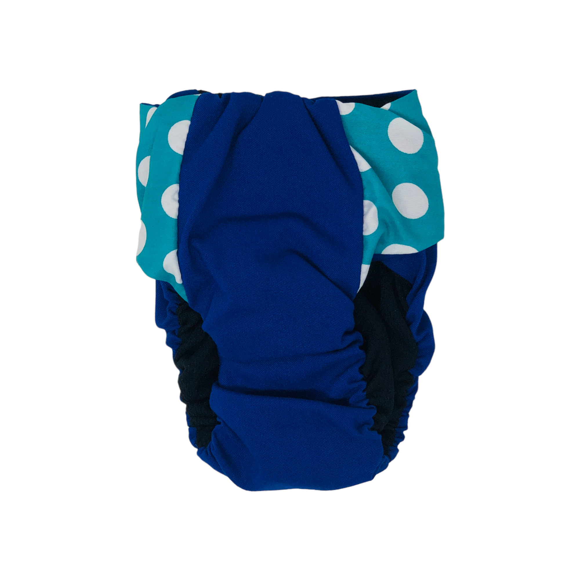 Barkertime Turquoise Polka Dot on Blue Dog Diaper