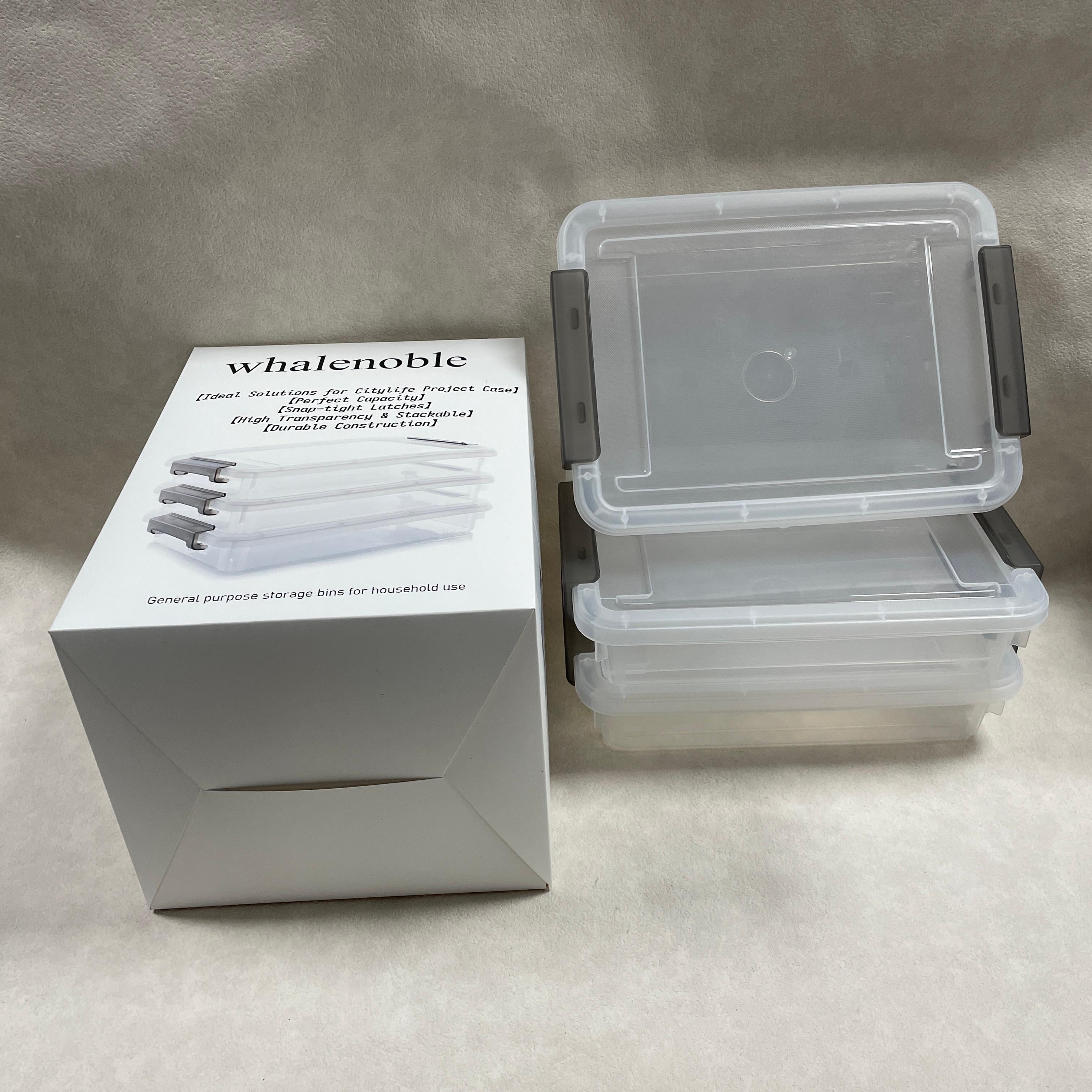 whalenoble General purpose storage bins for household use,Transparent Plastic Empty Multipurpose Tackle Box, First Aid, Sewing Kit, Arts Crafts Supplies Storage