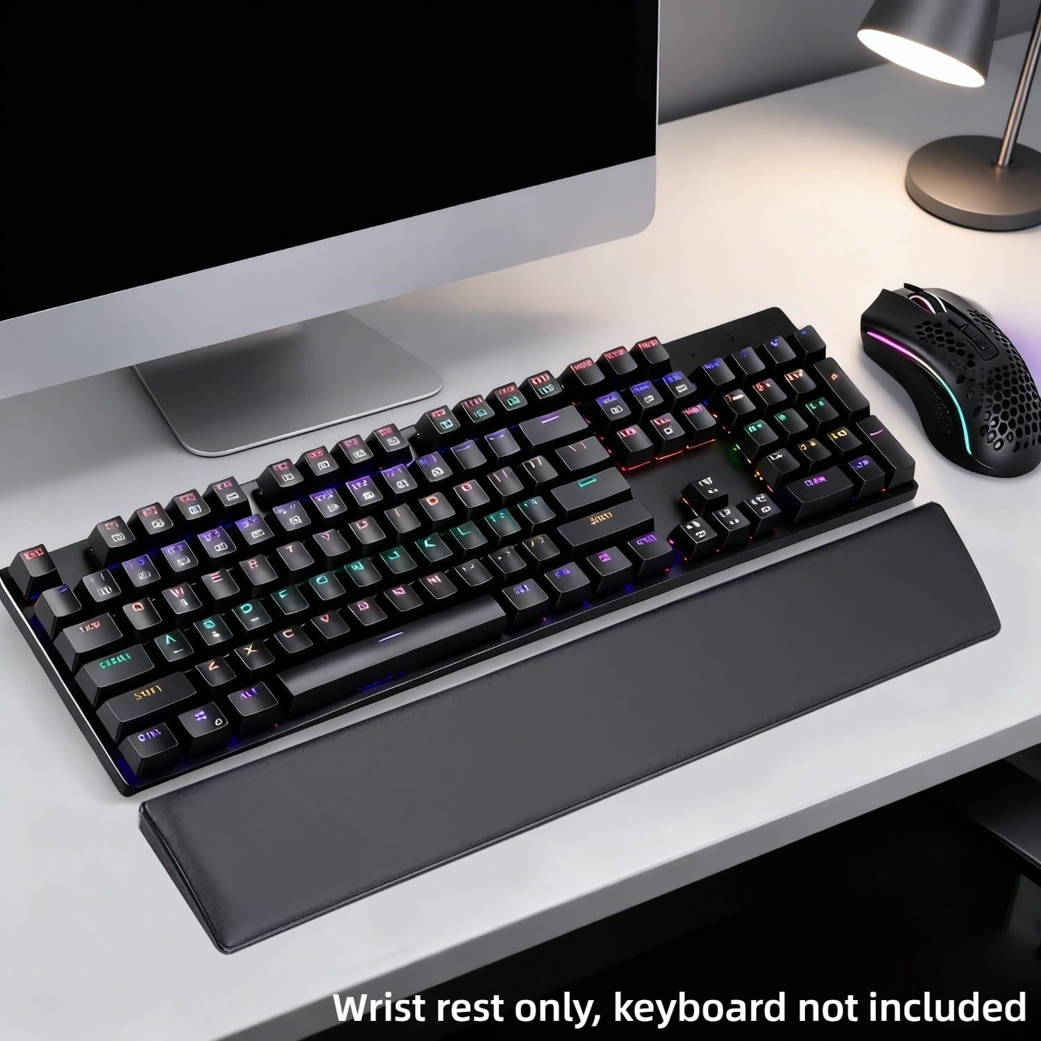 Leather Keyboard Wrist Rest, Waterproof Wrist Support for 75-104 Key Standard Keyboards, Ergonomic Office Keyboard Pad for Computer Work