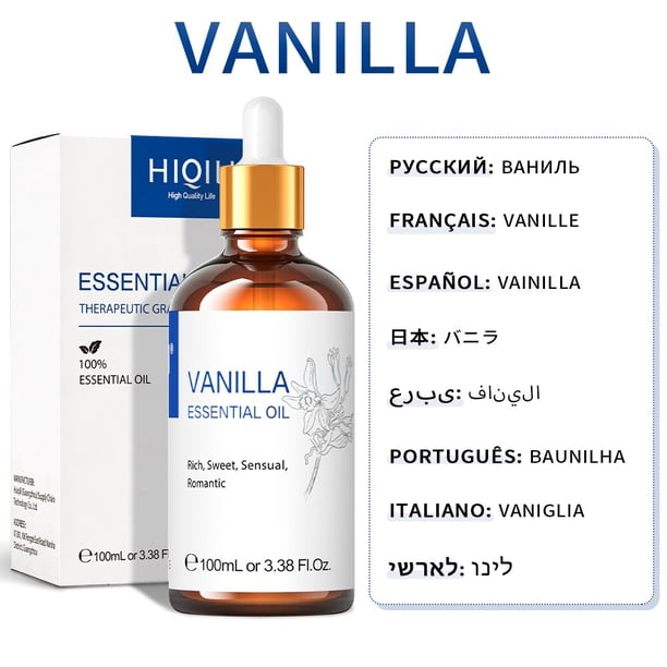HIQILI-Aceite esencial de 100 ml para difusores / humidificadores Romero / eucalipto / vainilla / Rosa / lavanda / jazmín / limón / pachulí / árbol del té / aceite de menta qym unisex