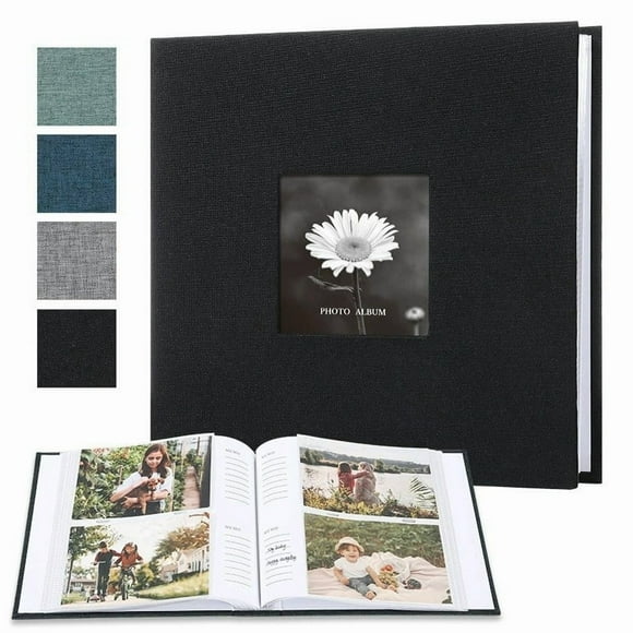 Lunxisen 2 Pcs Photo Album Photos with Writing Space Leather Cover with Front Window Picture Album, Photos Album Book for Wedding Kids Travel Family Baby Pictures(6in)