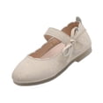 thumbnail image 2 of Shoes for Kids, Girl School Shoes, Toddler Girl Shoes, Girls Dress Shoes 2026 Side Bow Mary Janes Scalloped Princess Party Flats Footwear for Little Kids Child Toddler, Beige US-6C/EU-22, 2 of 7