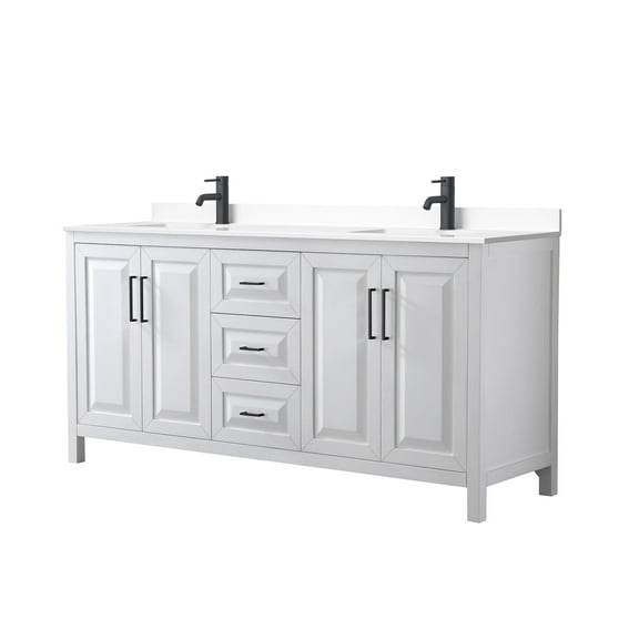 Wyndham Collection WCV252572DWBWCUNSMXX Daria 72" Free Standing Double Basin Vanity Set -
