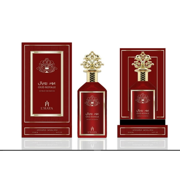 L'HAYA OUD ROYALE Extrait de Parfum Vaporisateur Naturel / Original Fabriqué à Dubaï Longue Tenue Esthétique Luxe Extrait de Parfum pour Hommes / 100 ml (3.4 Oz)