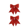 thumbnail image 2 of Lipstore 2 Pieces Christmas Tree Bow Xmas Tree Decor for Backyard Indoor Outdoor Tree Red, 2 of 8