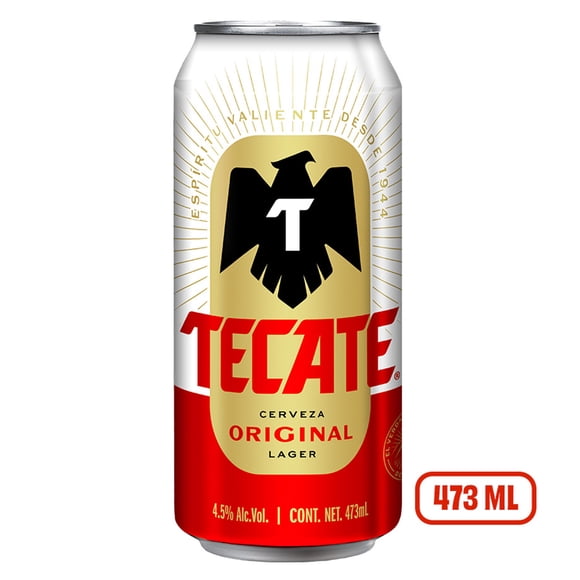 Cerveza clara Tecate original lata 473 ml