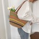 thumbnail image 4 of Bolso de paja tipo hobo para mujer, bolso de hombro tejido, bolso de mano para playa, de verano, bolso hecho a mano, 4 of 5