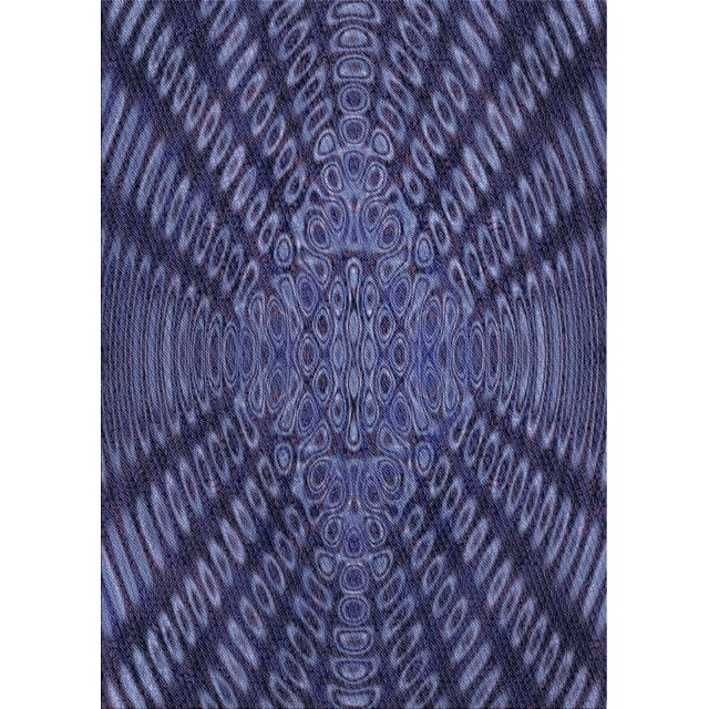Ahgly Company Tapis d'Intérieur Lavables en Machine, Rectangle Transitionnel Bleu Ardoise, 5' x 7'