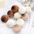 thumbnail image 3 of Loyerfyivos 12Pcs Velvet Christmas Hanging Balls Sets 3.14in Shatterproof Christmas Tree Ornaments Xmas Flocked Balls Bulbs for Holiday Wedding Party Christmas Tree Decoration, 3 of 5