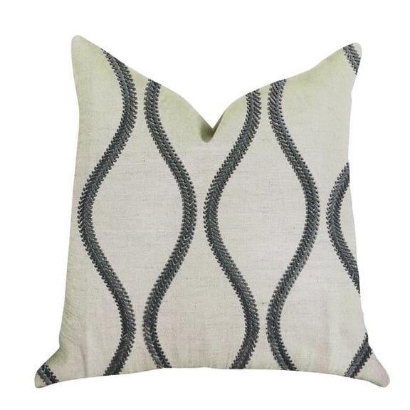 Bella Curve Green & Beige Luxury Throw Pillow, 20 x 26 in. Standard