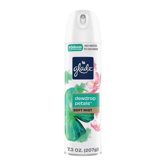 Glade® Soft Mist Odor Fighting Aerosol Air Freshener, Dewdrop Petals, 7.3oz, 1 Count