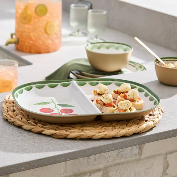 Better Homes & Gardens Plateau de Service Divisé en Bambou Mélamine 13.35 Inch