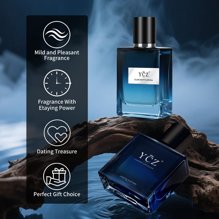 YCZ Men's Perfume Set, 2-Pack Cologne Gift Set for Men with Marine