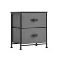 thumbnail image 6 of Drawer Dresser Nightstand, Wood Small Dresser End Table with 2 Fabric Bins Drawer, 6 of 6