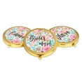 thumbnail image 4 of Koyal Wholesale Compact Mirror Bridesmaid Wedding Gift, Gold, Tea Party Pink Floral Flowers, 1-Pack, 4 of 5