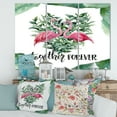 thumbnail image 2 of Designart ' Eucalyptus Leaves With Flamingo Floral Heart ' Traditional Canvas Wall Art Print, 2 of 3