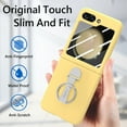 thumbnail image 3 of Allytech Galaxy Z Flip 5 Case with Ring Holder Stand & Screen Protector, Morandi Colored Case Shockproof Bumper Slim Cover for Samsung Galaxy Z Flip 5 - Yellow, 3 of 9