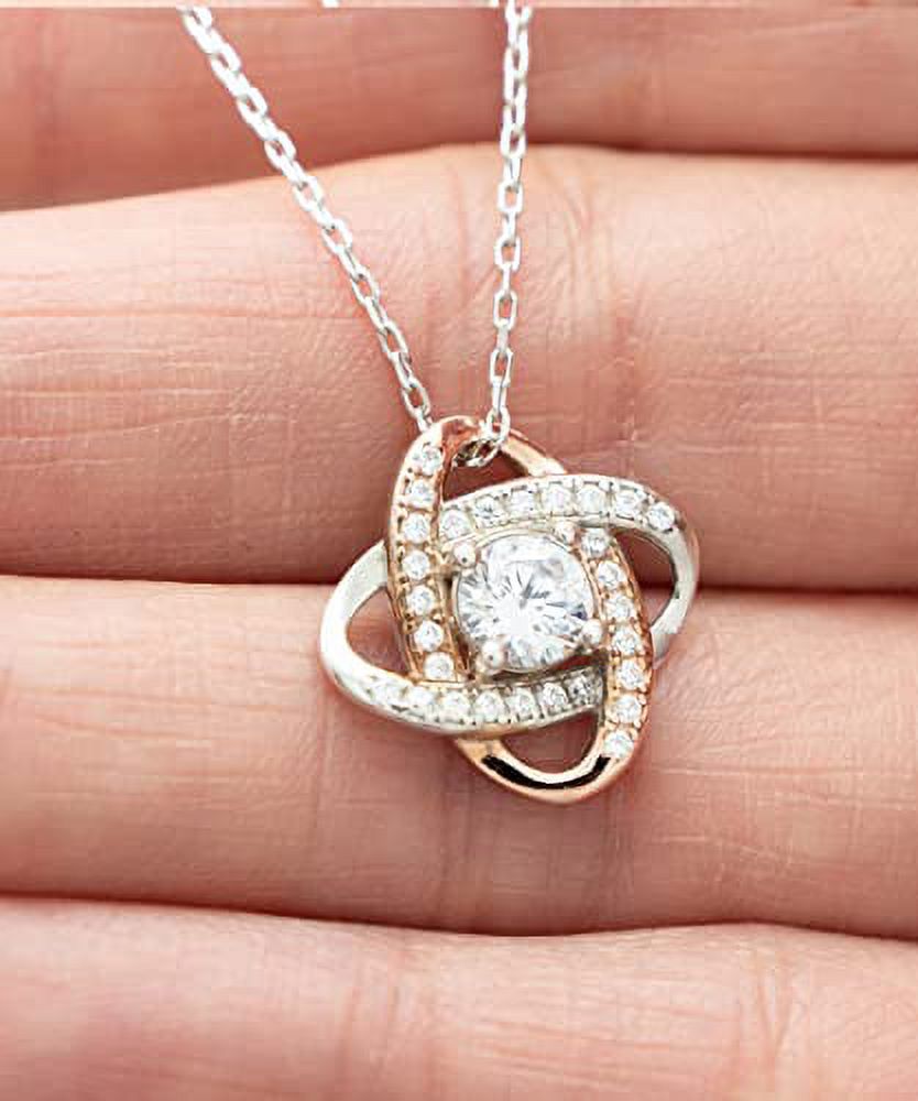 amangny New Fiancee Gifts, I'm not Saying I Love You Because You're My Other Half, but I do, Fiancee Love Knot Rose Gold Necklace from, Presents, Gift Giving, Christmas, Stocking Stuffers,