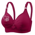 thumbnail image 4 of loopsun Womens Plus Size Bra, Women's Valentine's Day No Steel Ring Gathering Breathable Underwear Daily Bra Wine XXXXL, 4 of 5