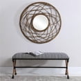 thumbnail image 2 of Bowery Hill Contemporary Striped Bench in Navy and Cream, 2 of 8