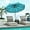 Turquoise, variant on WYDK 9Ft Patio Umbrella with Crank, 2-Tier Outdoor Umbrella with Push Button Tilt, Sun-Protective Canopy, 8 Ribs, Scalloped Patio Umbrella for Outdoor Beach Deck Pool Table (Beige)