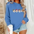 thumbnail image 2 of asdoklhq Oversized Sweatshirt for Women Round Neck Hoodless Christmas Printed Casual Loose Sweatshirt Blue L, 2 of 6