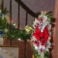 thumbnail image 6 of Artificial Christmas Snow Teardrop Swag, Faux Snow Flocked Norfolk Pine Teardrop Door Swag, White Frosted Real Touch Pine Wreath Staircase Swags for Xmas Door Mantle Fireplace Decor, 19.68x11.81", 6 of 6