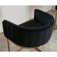thumbnail image 6 of Dayalane 24.5" Modern Counter Height Bar Stool Set of 2, Velvet Upholstered Bar Stool with Curved Backrest and Gold Metal Frame, Comfy Barrel Stools Kitchen Island Stool for Bar Restaurant, Black, 6 of 8
