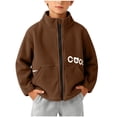 thumbnail image 2 of OGLCCG Kids Fleece Jacket Boys Girls Long Sleeve Full Zip Coat Comfy Casual Fall Winter Warm Jacket with Pockets Size 2-14, 2 of 8