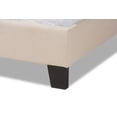 thumbnail image 6 of Baxton Studio Ramon Modern and Contemporary Beige Linen Fabric Upholstered King Size Panel Bed with Nailhead Trim, 6 of 9