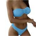 thumbnail image 1 of Cómodo Bikini sin espalda de color sólido para mujer Traje de baño de dos piezas Traje de baño Conjunto de ropa de playa OAVQHLG3B Store  lin121212, 1 of 4